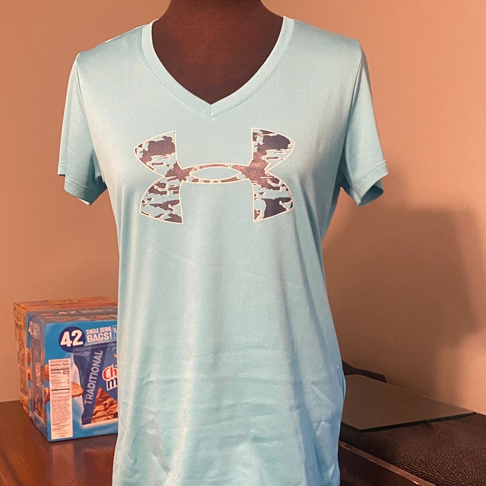 Under Armour Sky Blue V-Neck Tee